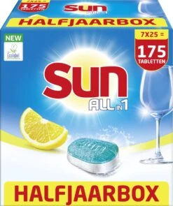 SUN® Sun All-in-1 Normaal Vaatwastabletten - 7 X 25 Tabletten - Voordeelverpakking -Sparkle home Winkel 1006x1200 1