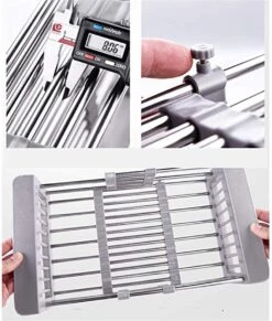 IBright Verstelbare Keukenrek - Gootsteen Mand - Afdruiprek – Vergiet – Verstelbaar In Lengte - Uitschuifbaar - RVS Grijs -Sparkle home Winkel 1017x1200 4