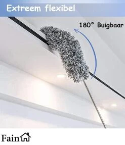 Fain® Plumeau Met Telescoopsteel – Grijs – 80 Tot 240 Cm - Uitschuifbaar – Wasbaar - Flexibel 360° Draaibaar – Duster - Microvezel Ragebol -Sparkle home Winkel 1033x1200 1