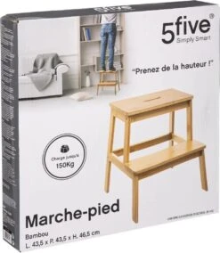 5Five - Bamboe Keukentrapje/opstapje Met 2 Treden 47 Cm - Keuken/badkamer Krukjes -Sparkle home Winkel 1043x1200 1