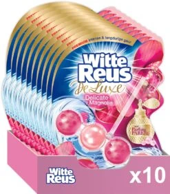 Witte Reus DeLuxe Toiletblok - Delicate Magnolia - WC Blokjes Voordeelverpakking - 10 Stuks