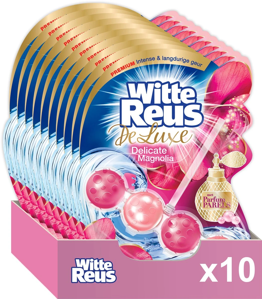 Witte Reus DeLuxe Toiletblok - Delicate Magnolia - WC Blokjes Voordeelverpakking - 10 Stuks 3 Witte Reus DeLuxe Toiletblok - Delicate Magnolia - WC Blokjes Voordeelverpakking - 10 Stuks