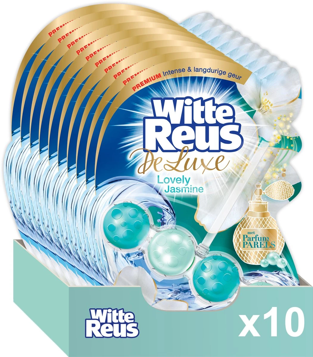 Witte Reus DeLuxe Toiletblok - Lovely Jasmine - WC Blokjes Voordeelverpakking - 10 Stuks 3 Witte Reus DeLuxe Toiletblok - Lovely Jasmine - WC Blokjes Voordeelverpakking - 10 Stuks