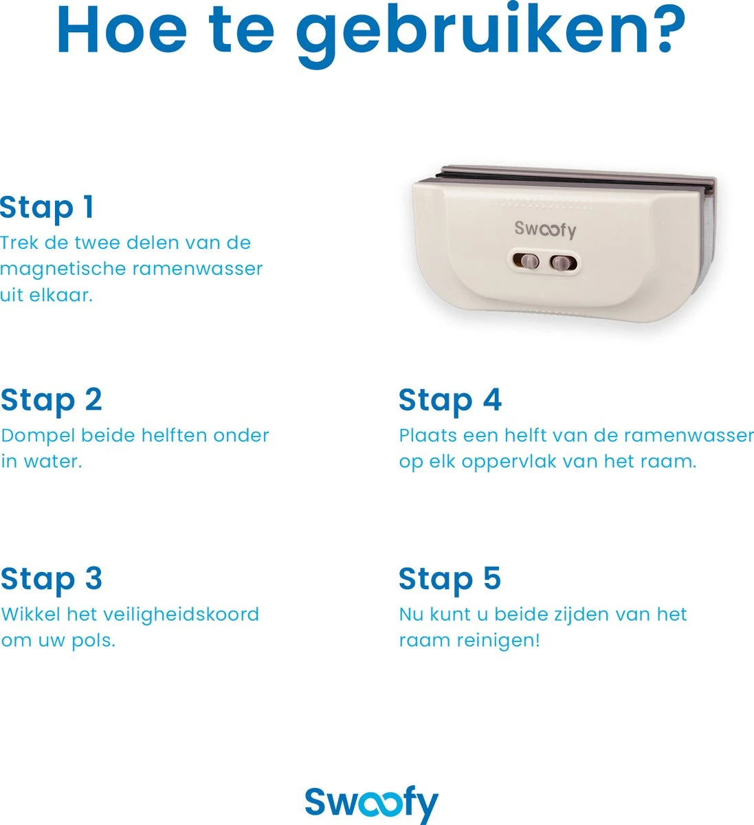 Swoofy® Magnetische Ramenwasser – Dubbelglas - Raamwasser – 3-35mm – Wit 11 Swoofy® Magnetische Ramenwasser – Dubbelglas - Raamwasser – 3-35mm – Wit - Afbeelding 9