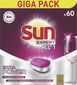SUN® Sun Expert All-in 1 Vaatwastabletten - 60 Tabletten - Voordeelverpakking