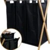 JASC Wasmand 3 Vakken - Wassorteerder - Wasmanden - Zwart - Bamboe - 128 Liter -Sparkle home Winkel 1101x1200 1