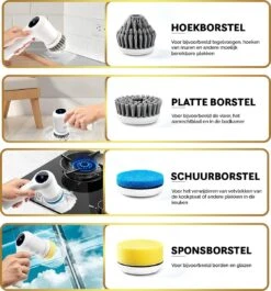 MostEssential Premium Elektrische Schoonmaakborstel 2023 Model – Elektrische Schrobber - Schrobborstel - Poetsmachine – Voor Badkamer Of Keuken - Inclusief 4 Borstelkoppen 15 MostEssential Premium Elektrische Schoonmaakborstel 2023 Model – Elektrische Schrobber - Schrobborstel - Poetsmachine – Voor Badkamer Of Keuken - Inclusief 4 Borstelkoppen -Sparkle home Winkel 1117x1200 4