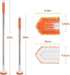 Merkloos Badkamer Reinigingsborstel - Badkamerschrobborstel - Reinigingsborstel - Met Afneembare Telescopische Handgreep En 180° Verstelbare Gezamenlijke Reinigingsborstel - Lange Steel 107 Cm -Sparkle home Winkel 1126x1200 2