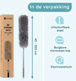 ForDig Telescopische Plumeau Microvezel - Duster Met Telescoopsteel Uitschuifbaar Tot 250 Cm - Wasbaar - 360 Graden Draaibaar -Sparkle home Winkel 1128x1200 2