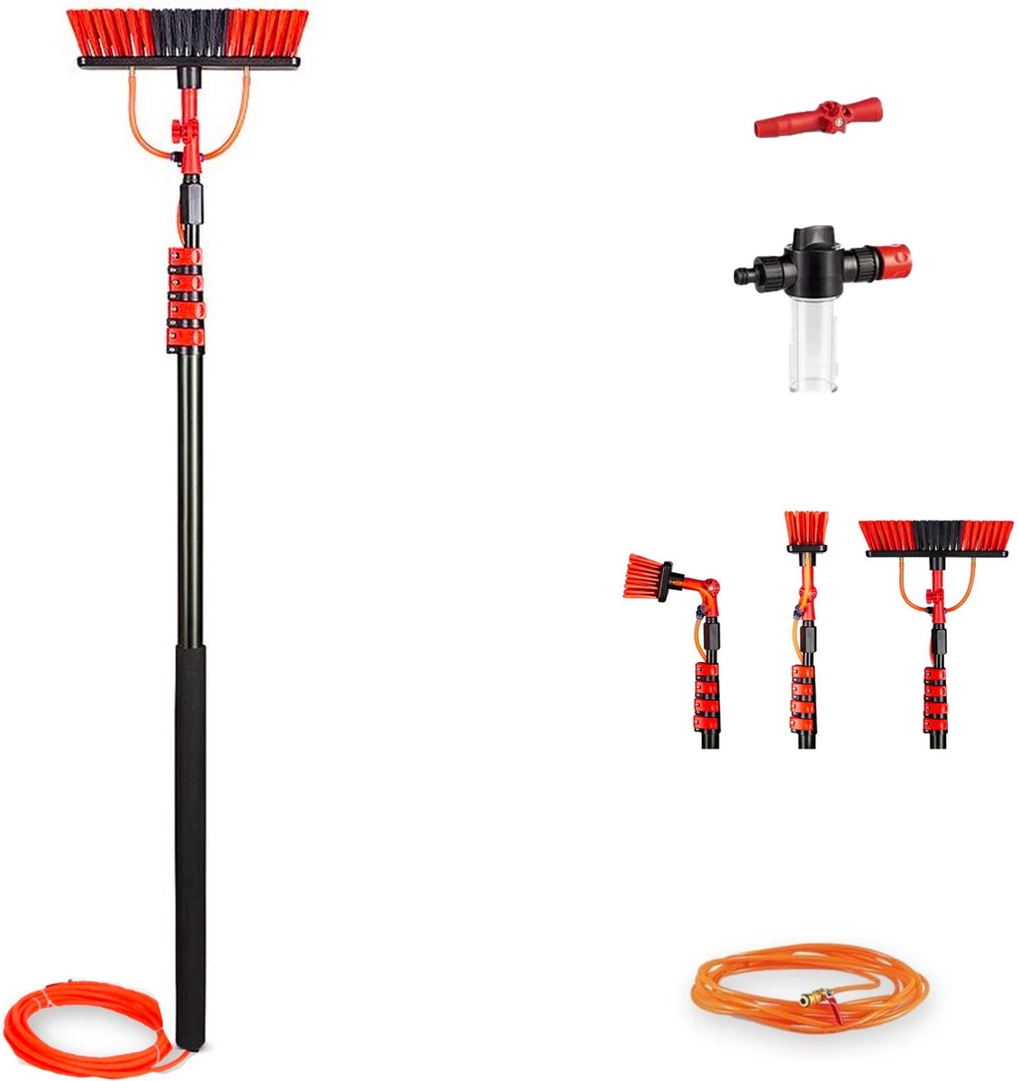 Telescoopsteel Met Borstel 6 Delige Set – Telescoop Met Borstel - Telescoopsteel Ramenwassen – Uitschuifbaar Tot 4,6 Meter - Met Zeepdispenser 3 Telescoopsteel Met Borstel 6 Delige Set – Telescoop Met Borstel - Telescoopsteel Ramenwassen – Uitschuifbaar Tot 4,6 Meter - Met Zeepdispenser