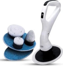 B-care Elektrische Schoonmaakborstel - 4 Opzetstukken - Wasborstel - Poetsmachine - Schrobborstel - Handborstel - Werkborstel - Schrobber - Boorborstel - Schoonmaakmiddelen - Reinigingsborstel