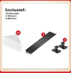 Merkloos Magnetische Raamwisser - Ruitenreiniger - Inclusief 24 Sponsjes + 4 Wissers + 4 Buttons -Sparkle home Winkel 1153x1200 3