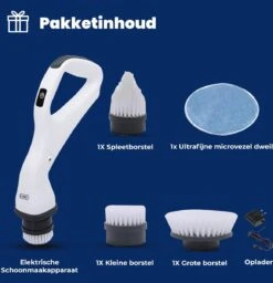 B-care Elektrische Schoonmaakborstel - 4 Opzetstukken - Wasborstel - Poetsmachine - Schrobborstel - Handborstel - Werkborstel - Schrobber - Boorborstel - Schoonmaakmiddelen - Reinigingsborstel -Sparkle home Winkel 1160x1200 2