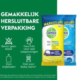 Dettol - 320 Schoonmaakdoekjes Power & Fresh - Citrus 2x80 - Oceanfris 2x80 19 Dettol - 320 Schoonmaakdoekjes Power & Fresh - Citrus 2x80 - Oceanfris 2x80 -Sparkle home Winkel 1160x1200 4