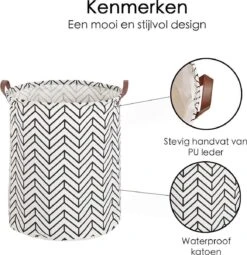 Merkloos Wasmand - Opbergzak - 60L - Waterproof - Zwart/wit -Sparkle home Winkel 1163x1200 1