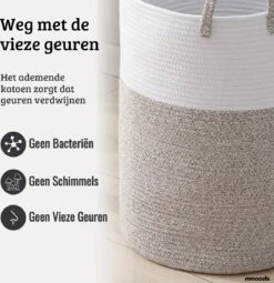 Mmoods Wasmand Katoen 72 Liter - Opbergmand Speelgoed - Wassorteerder Met Handvaten - Wasbox Badkamer - Mand Rond Badkamer Grijs -Sparkle home Winkel 1163x1200 2