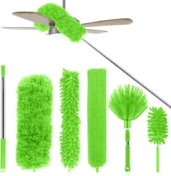 Strex Telescopische Plumeau Set Met Telescoopsteel - 60 Tot 140 Cm - Uitschuifbaar - Flexibel - Microvezel Ragebol - 5-Delige Schoonmaak Set