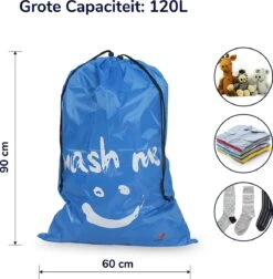 Wonair - Waszakken Voor Wasgoed - 60x90cm - Hemelsblauw - Met Trekkoord -Sparkle home Winkel 1178x1200