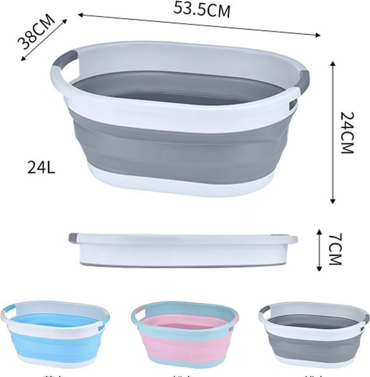 Merkloos Multifunctionele Opvouwbaar Wasmand Siliconen - Ruimtebesparende Wasemmer - 25 Liter 6 Merkloos Multifunctionele Opvouwbaar Wasmand Siliconen - Ruimtebesparende Wasemmer - 25 Liter - Afbeelding 4