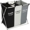 Moderne Wasmand Met 3 Vakken - Aluminium Wassorteerder - Opvouwbaar - 118L - Laundry Basket -Sparkle home Winkel 1183x1200 7
