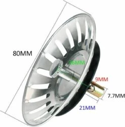 Afvoerzeef Roestvrijstaal - Gootsteen Zeef - Gootsteen Stopper - RVS - 80mm -Sparkle home Winkel 1184x1200