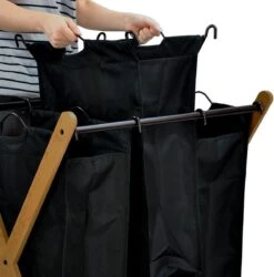 JASC Wasmand 3 Vakken - Wassorteerder - Wasmanden - Zwart - Bamboe - 128 Liter -Sparkle home Winkel 1186x1200 3