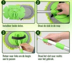 Merkloos Professionele Telescopische Wasborstel + Tonova Pen - Auto Schoonmaakborstel - Anti Slip - Auto, Caravan & Camper - Uitschuifbaar - Groen -Sparkle home Winkel 1190x1200 7