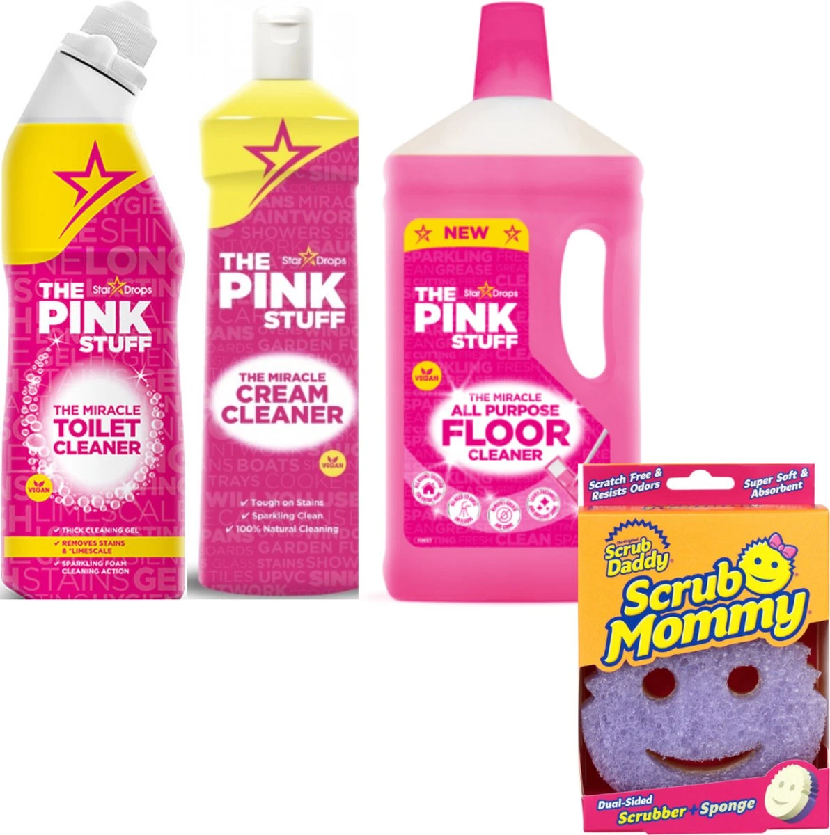 The Pink Stuff Cream Cleaner 500 Ml - The Pink Stuff All Purpose Floor Cleaner - The Pink Stuff Toilet Cleaner & The Original Scrub Mommy Paars 3 The Pink Stuff Cream Cleaner 500 Ml - The Pink Stuff All Purpose Floor Cleaner - The Pink Stuff Toilet Cleaner & The Original Scrub Mommy Paars