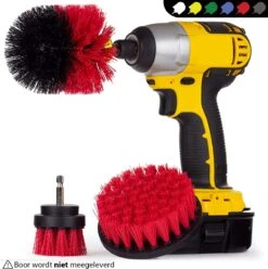 Kibani 9 Delige Borstelset Voor Boormachine - Wit, Rood, Geel - Voor Wielen, Tapijt, Bekleding, Beton En Steen | Schrobborstel – Boorborstel – Schuurborstel - Borstel Boormachine – Schoonmaakborstel – Reinigingsborstel – Tapijtreiniger - Borstelset -Sparkle home Winkel 1194x1200 3