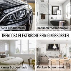 Trendosa Elektrische Schoonmaakborstel - Elektrische Schrobborstel - Poetsmachine - Handborstel - Scrubber- De Badkamer/Keuken/Auto- 10 Opzetstukken Geel 13 Trendosa Elektrische Schoonmaakborstel - Elektrische Schrobborstel - Poetsmachine - Handborstel - Scrubber- De Badkamer/Keuken/Auto- 10 Opzetstukken Geel -Sparkle home Winkel 1196x1200 5