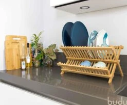 Budu Afdruiprek - Afdruiprekje Van Bamboe Hout - Afdruiprek Voor Afwas - Vaatwasrek - Keukenrek - Inklapbaar - Opvouwbaar - -Sparkle home Winkel 1200x1000 4