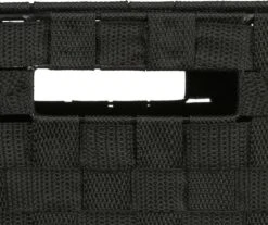 Merkloos Decopatent® Wasmanden Met Deksel - 60 Liter - Geweven Wasmand - Wasbox Met Optil Deksel - Polypropyleen - Afm 33x33x53 Cm - Zwart -Sparkle home Winkel 1200x1006 1