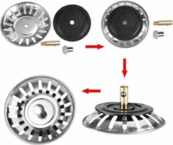 Afvoerzeef Roestvrijstaal - Gootsteen Zeef - Gootsteen Stopper - RVS - 80mm -Sparkle home Winkel 1200x1007 1