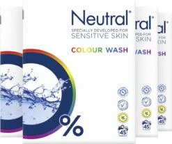 Neutral Waspoeder Kleur - Dermatologisch Getest, Parfumvrij En Hypoallergeen - 4 X 45 Wasbeurten -Sparkle home Winkel 1200x1008