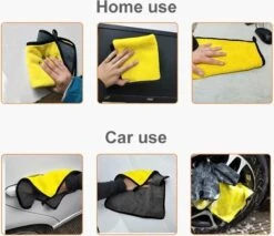 Microvezel Auto Droogdoek - 30cm X 40cm - Poetsdoek - Auto Poetsdoek - Schoonmaak Accesoires - Auto Handdoek - Droogdoek - Geel/Grijs - Watermagneet. -Sparkle home Winkel 1200x1033 2