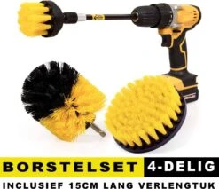 Professionele 4 Delige Borstelset Voor De Boormachine Incl. Verlengstuk, Deze Schoonmaak Schuurborstel Elektrisch Opzetborstel Schrobborstel Set Is Geschikt Als Schrobber Voor Badkamer, Auto, Keuken En Tuin -Sparkle home Winkel 1200x1034 1