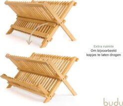 Budu Afdruiprek - Afdruiprekje Van Bamboe Hout - Afdruiprek Voor Afwas - Vaatwasrek - Keukenrek - Inklapbaar - Opvouwbaar - -Sparkle home Winkel 1200x1037 1
