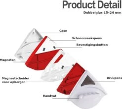 Merkloos Magnetische Raamwisser - Ruitenreiniger - Inclusief 24 Sponsjes + 4 Wissers + 4 Buttons -Sparkle home Winkel 1200x1069 4