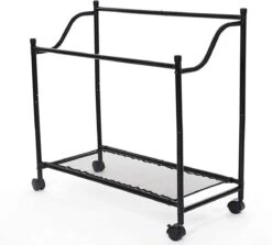 Songmics ZAZA Home Wassorteerder Op Wieltjes / Verrijdbare Wasmand / Met 4 Uitneembare Vakken - Zwart -Sparkle home Winkel 1200x1085 5