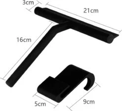 ATV PERFECTUM Douchewisser Zwart Met Ophangsysteem - Raamwisser- Trekker Douche - Silicone - 21cm X 16cm - Badkamer Accessoires - Douchewisser -Sparkle home Winkel 1200x1087 2