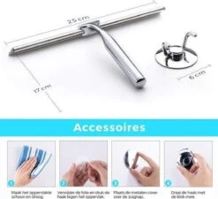 Merkloos Luxe Douchewisser 25 Cm - Aluminium - Inclusief Ophangsysteem - Trekker - Badkamer Accessoires - Raamwisser - Roestvrij Staal -Sparkle home Winkel 1200x1093 2