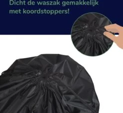 Wonair - Grote Waszak - Laundry Bag - Wash Me - 60x90cm - Zwart - Met Trekkoord -Sparkle home Winkel 1200x1097 1