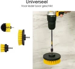 Professionele 4 Delige Borstelset Voor De Boormachine Incl. Verlengstuk, Deze Schoonmaak Schuurborstel Elektrisch Opzetborstel Schrobborstel Set Is Geschikt Als Schrobber Voor Badkamer, Auto, Keuken En Tuin -Sparkle home Winkel 1200x1105 2