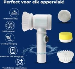 B-care Magic Brush - Elektrische Multifunctionele Schoonmaakborstel - 7 Opzetstukken - Wasborstel - Poetsmachine - Schrobborstel - Handborstel - Werkborstel - Schrobber - Boorborstel - Reinigingsborstel -Sparkle home Winkel 1200x1112 2