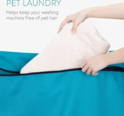 Navaris Waszak Voor Huisdieren Wasgoed - Wasnet Met Rits - Vangt Dierenharen Op Van Dekens, Handdoeken Of Beddengoed - 79 X 70,5 Cm - Blauw -Sparkle home Winkel 1200x1119 1