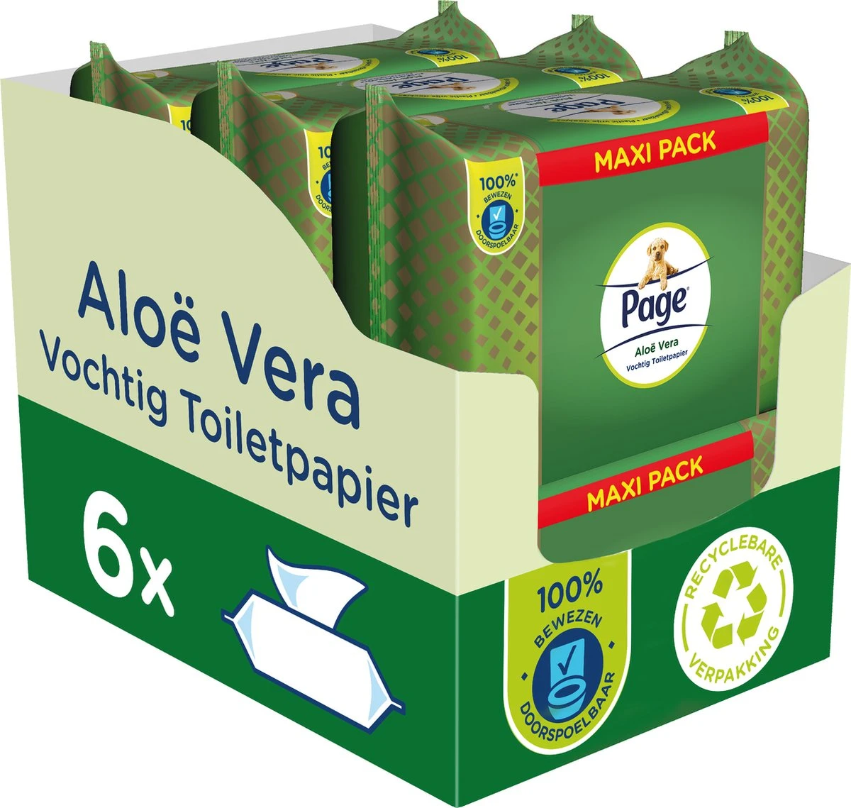 Page Vochtig Toiletpapier - 6 X 74 Stuks - Aloë Vera Maxi Vochtig Wc Papier - Voordeelverpakking 4 Page Vochtig Toiletpapier - 6 X 74 Stuks - Aloë Vera Maxi Vochtig Wc Papier - Voordeelverpakking - Afbeelding 2