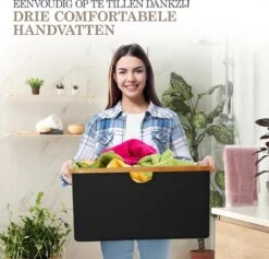 MIRI Opvouwbare Wasmand – Heupwasmand – Zwart – Wasmanden – Opbergmand – Wasbox – 45L – Bamboe – Laundry Basket 13 MIRI Opvouwbare Wasmand – Heupwasmand – Zwart – Wasmanden – Opbergmand – Wasbox – 45L – Bamboe – Laundry Basket -Sparkle home Winkel 1200x1150 5