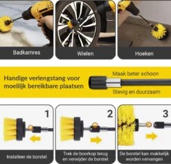 ESSIBLE Borstelboor - Set 20 Stuks - Schrobborstel - Polypropyleen - Borstel Boormachine - Schrobborstel - Schuurborstel - Automatische Reiniging - 20 Delige Borstelset Voor Boormachine -Sparkle home Winkel 1200x1150 9