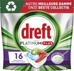 Dreft Platinum Plus All In One Machine Clean - Vaatwastabletten - 5 X 16 Tabletten -Sparkle home Winkel 1200x1160 7