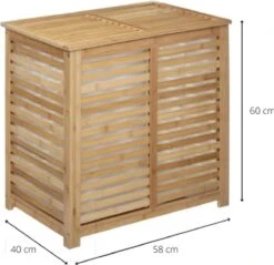 Merkloos Bamboe Wasmand XL Dubbel - Rieten Mand Met Deksel - 60 X 40 X 58 Cm -Sparkle home Winkel 1200x1162 8